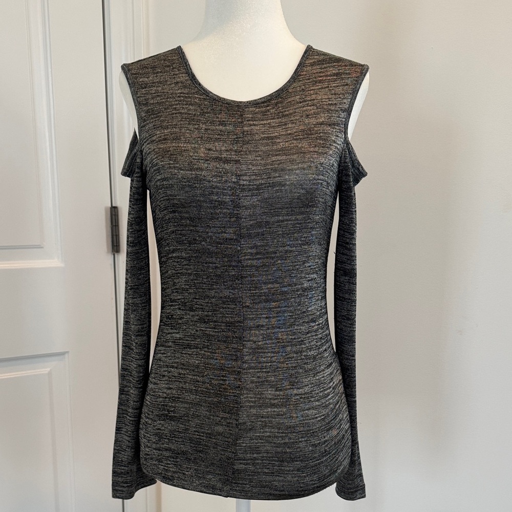 rag & bone Charcoal Cold Shoulder Long Sleeve Top
